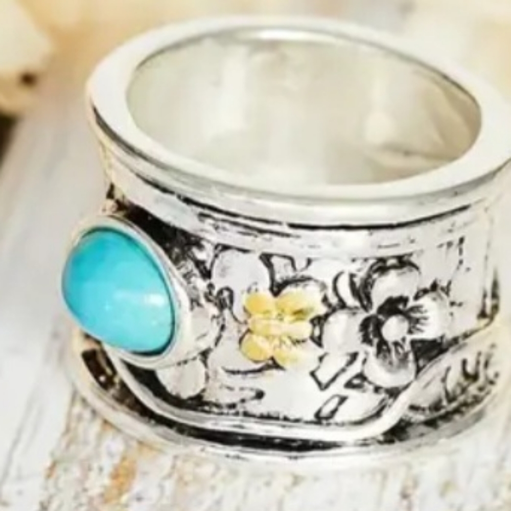 Bohemian Style Wide Band Ring - Picture 2 of 2